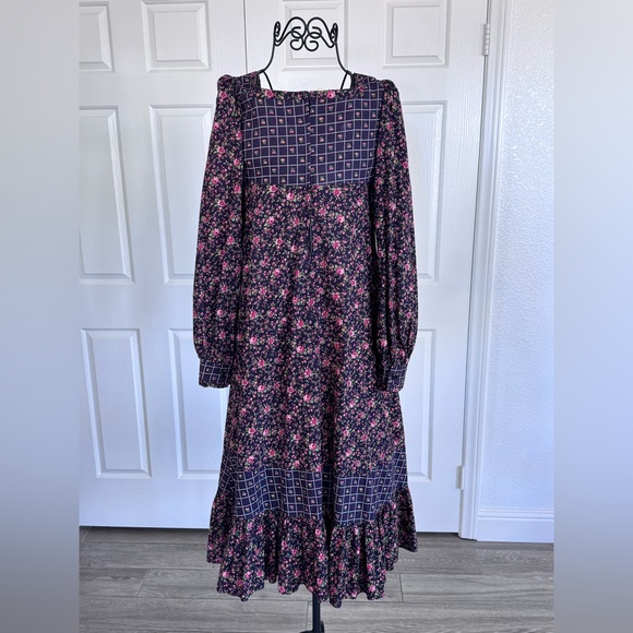 Vintage 1980’s Chic Long Sleeve Floral Dress - Picture 10 of 11